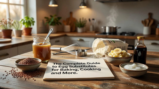 Professional header image for list-based article: The Complete Guide to Egg Substitutes for Baking, Cooking...