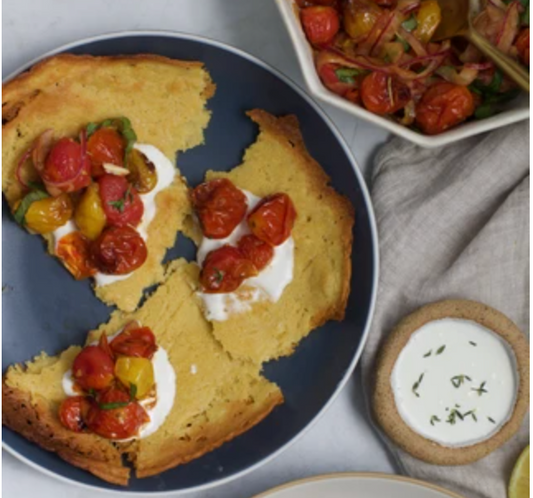 Savory Crepes with Roasted Tomatoes