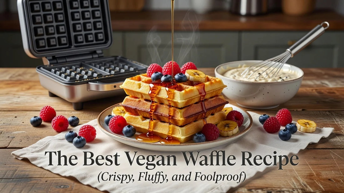 Professional header image for step-by-step guide: The Best Vegan Waffle Recipe (Crispy, Fluffy, and Foolproof)