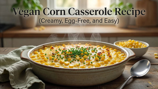 Professional header image for step-by-step guide: Vegan Corn Casserole Recipe (Creamy, Egg-Free, and Easy)