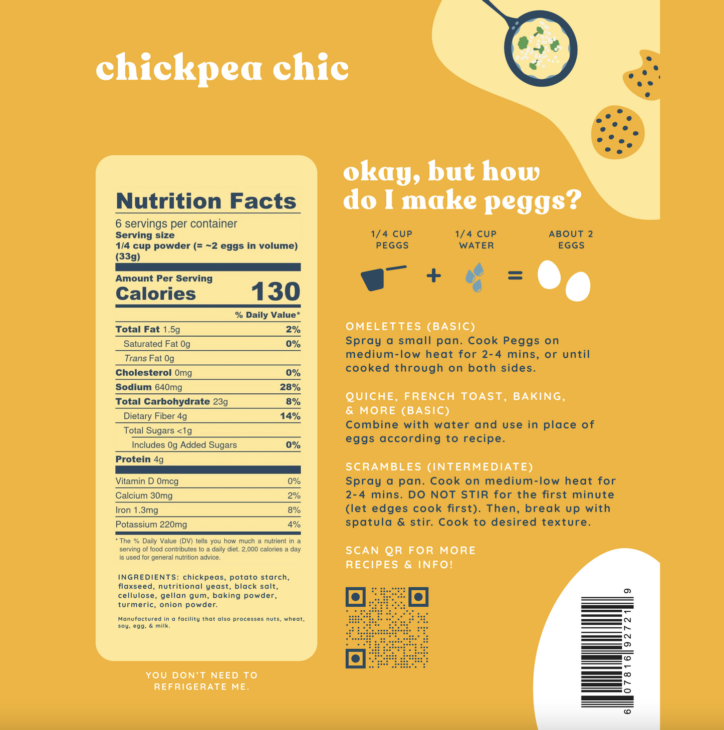 Peggs Plant-Based Egg | Vegan, Gluten-Free, Soy-Free